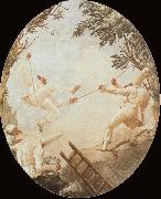 TIEPOLO, Giovanni Domenico Pulcinelle on the Tightrope oil on canvas